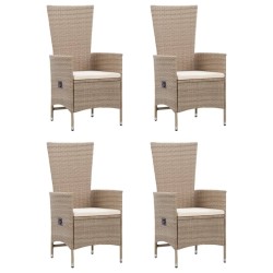 vidaXL Juego de comedor de jardín 5 piezas beige
