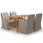 vidaXL Juego de comedor para jardín 5 piezas marrón vidaXL Juego de comedor para jardín 5 piezas marrón