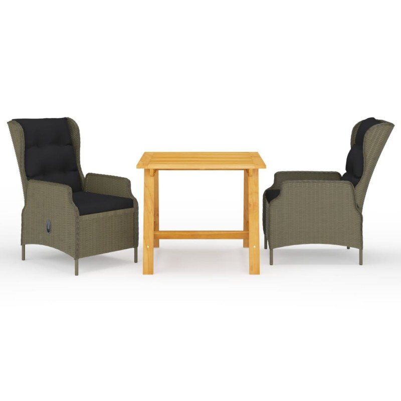 vidaXL Juego de comedor para jardín de 3 piezas marrón vidaXL Juego de comedor para jardín de 3 piezas marrón