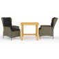 vidaXL Juego de comedor para jardín de 3 piezas marrón vidaXL Juego de comedor para jardín de 3 piezas marrón