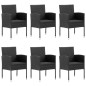 vidaXL Juego de comedor de jardín 7 piezas negro vidaXL Juego de comedor de jardín 7 piezas negro