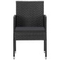 vidaXL Juego de comedor de jardín 7 piezas negro vidaXL Juego de comedor de jardín 7 piezas negro