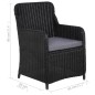 vidaXL Juego de comedor para jardín de 7 piezas negro vidaXL Juego de comedor para jardín de 7 piezas negro