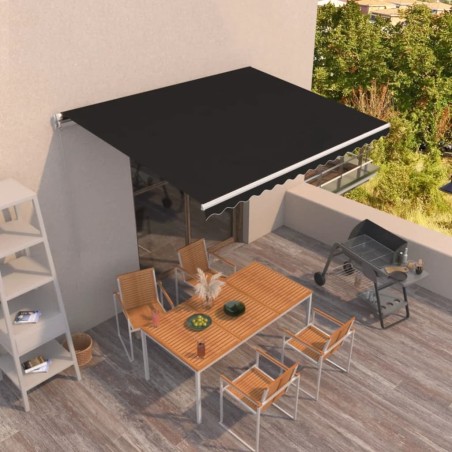 vidaXL Toldo retráctil manual gris antracita 400x350 cm