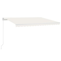 vidaXL Toldo automático con LED y sensor de viento crema 450x300 cm