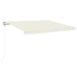 vidaXL Toldo automático con LED sensor de viento crema 450x350 cm