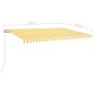 vidaXL Toldo automático LED sensor de viento amarillo blanco 500x350cm vidaXL Toldo automático LED sensor de viento amarillo blanco 500x350cm