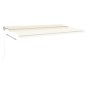 vidaXL Toldo automático con LED sensor de viento crema 600x350 cm vidaXL Toldo automático con LED sensor de viento crema 600x350 cm