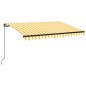 vidaXL Toldo retráctil manual amarillo y blanco 350x250 cm vidaXL Toldo retráctil manual amarillo y blanco 350x250 cm