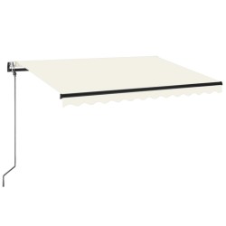vidaXL Toldo automático con LED y sensor de viento crema 350x250 cm