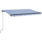 vidaXL Toldo manual retráctil con LED azul y blanco 400x350 cm vidaXL Toldo manual retráctil con LED azul y blanco 400x350 cm