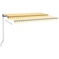 vidaXL Toldo manual retráctil con LED amarillo y blanco 400x350 m vidaXL Toldo manual retráctil con LED amarillo y blanco 400x350 m