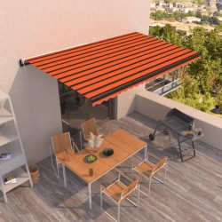 vidaXL Toldo automático retráctil naranja y marrón 500x350 cm