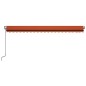 vidaXL Toldo automático retráctil naranja y marrón 500x350 cm vidaXL Toldo automático retráctil naranja y marrón 500x350 cm