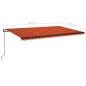 vidaXL Toldo automático retráctil naranja y marrón 500x350 cm vidaXL Toldo automático retráctil naranja y marrón 500x350 cm