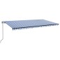 vidaXL Toldo automático LED sensor de viento azul y blanco 600x350 cm vidaXL Toldo automático LED sensor de viento azul y blanco 600x350 cm