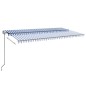 vidaXL Toldo automático LED sensor de viento azul y blanco 600x350 cm vidaXL Toldo automático LED sensor de viento azul y blanco 600x350 cm