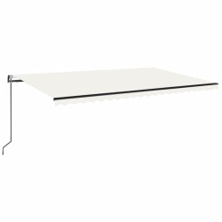 vidaXL Toldo automático con LED sensor de viento crema 500x350 cm