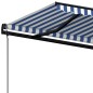 vidaXL Toldo automático retráctil azul y blanco 500x350 cm vidaXL Toldo automático retráctil azul y blanco 500x350 cm