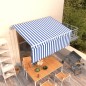vidaXL Toldo automático retráctil con persiana azul y blanco 3x2,5m vidaXL Toldo automático retráctil con persiana azul y blanco 3x2,5m