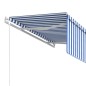 vidaXL Toldo automático retráctil con persiana azul y blanco 3x2,5m vidaXL Toldo automático retráctil con persiana azul y blanco 3x2,5m