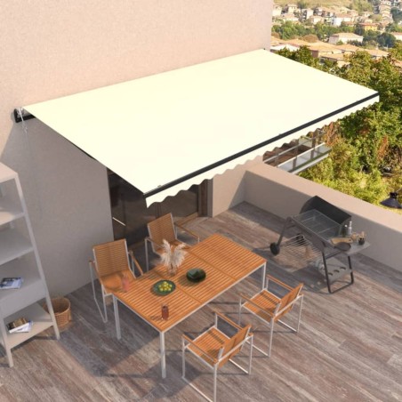 vidaXL Toldo retráctil automático crema 600x350 cm