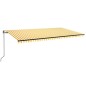vidaXL Toldo automático LED sensor de viento amarillo blanco 600x350cm vidaXL Toldo automático LED sensor de viento amarillo blanco 600x350cm