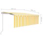 vidaXL Toldo retráctil automático persiana LED 4,5x3m amarillo blanco vidaXL Toldo retráctil automático persiana LED 4,5x3m amarillo blanco