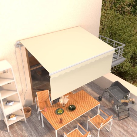 vidaXL Toldo retráctil automático con persiana crema 3,5x2,5m  