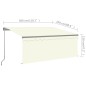vidaXL Toldo manual retráctil con persiana color crema 3x2,5m vidaXL Toldo manual retráctil con persiana color crema 3x2,5m