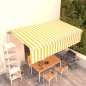 vidaXL Toldo automático retráctil con persiana amarillo y blanco 6x3 m vidaXL Toldo automático retráctil con persiana amarillo y blanco 6x3 m