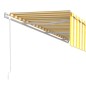 vidaXL Toldo automático retráctil con persiana amarillo y blanco 6x3 m vidaXL Toldo automático retráctil con persiana amarillo y blanco 6x3 m