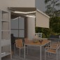 vidaXL Toldo manual retráctil con persiana y LED crema 3x2,5m  