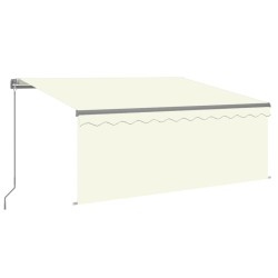 vidaXL Toldo manual retráctil con persiana y LED crema 3x2,5m  