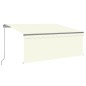 vidaXL Toldo manual retráctil con persiana y LED crema 3x2,5m  