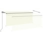 vidaXL Toldo manual retráctil con persiana y LED crema 3x2,5m  