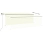vidaXL Toldo automático persiana LED sensor de viento crema 4,5x3 m vidaXL Toldo automático persiana LED sensor de viento crema 4,5x3 m