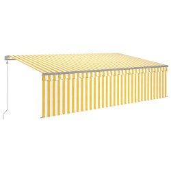 vidaXL Toldo automático persiana LED sensor de viento 5x3m