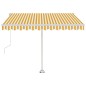 vidaXL Toldo de pie automático amarillo y blanco 300x250 cm vidaXL Toldo de pie automático amarillo y blanco 300x250 cm