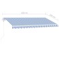 vidaXL Toldo automático LED sensor de viento azul y blanco 450x350 cm vidaXL Toldo automático LED sensor de viento azul y blanco 450x350 cm