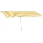 vidaXL Toldo de pie retráctil manual amarillo y blanco 500x350 cm