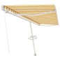 vidaXL Toldo de pie retráctil manual amarillo y blanco 500x350 cm