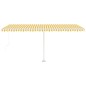 vidaXL Toldo de pie retráctil manual amarillo y blanco 500x350 cm