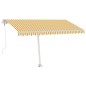 vidaXL Toldo automático LED sensor de viento amarillo blanco 450x350cm vidaXL Toldo automático LED sensor de viento amarillo blanco 450x350cm