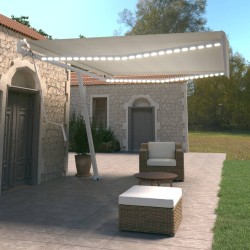 vidaXL Toldo automático con LED y sensor de viento crema 500x350 cm  
