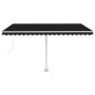 vidaXL Toldo manual retráctil con LED gris antracita 400x350 cm vidaXL Toldo manual retráctil con LED gris antracita 400x350 cm
