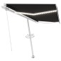 vidaXL Toldo manual retráctil con LED gris antracita 400x350 cm vidaXL Toldo manual retráctil con LED gris antracita 400x350 cm