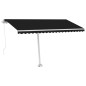 vidaXL Toldo manual retráctil con LED gris antracita 400x350 cm vidaXL Toldo manual retráctil con LED gris antracita 400x350 cm