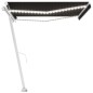 vidaXL Toldo manual retráctil con LED gris antracita 400x350 cm vidaXL Toldo manual retráctil con LED gris antracita 400x350 cm