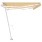 vidaXL Toldo automático LED sensor de viento amarillo blanco 600x350cm vidaXL Toldo automático LED sensor de viento amarillo blanco 600x350cm